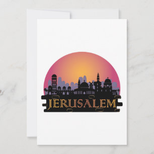 Carte Ligne Skyline de la vieille ville de Jérusalem - V