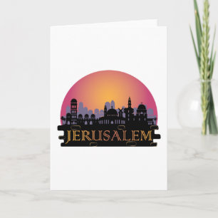 Carte Ligne Skyline de la vieille ville de Jérusalem - V