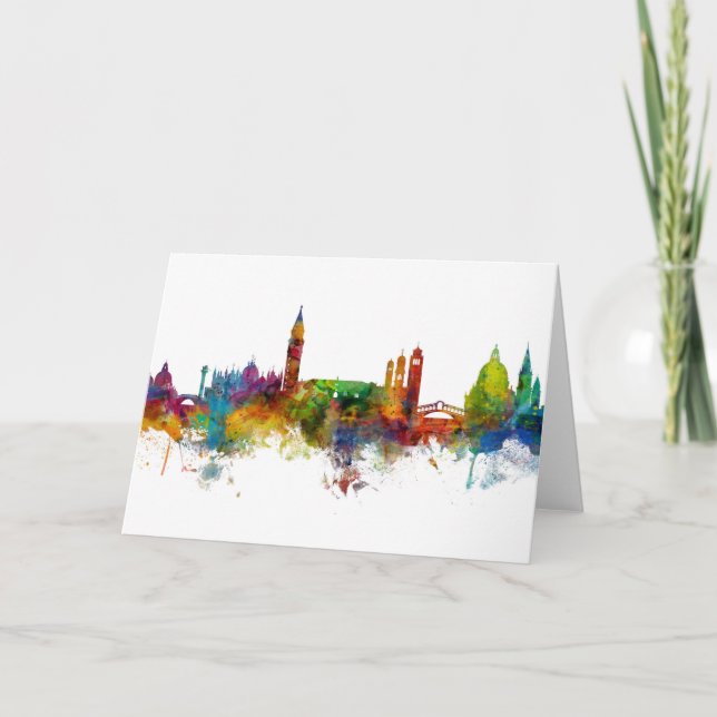 Carte Ligne Skyline Venice Italie (Devant)