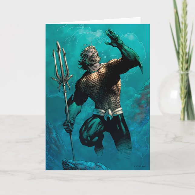 Carte Ligue Justice #10 Aquaman Noyé Variant de Terre (Devant)