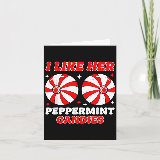Carte Like His Candy Cane Her Peppermint Candies Christm (Devant)