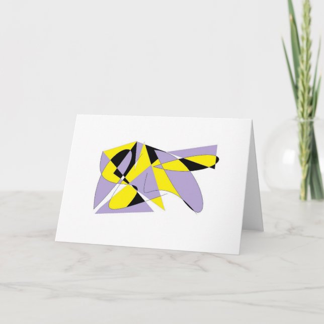 CARTE LILAC ABSTRAIT BLANK GREETING CARD (Devant)