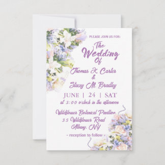 Carte Lilac Fleur sauvage Mariage à fleurs