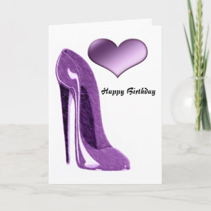 Carte Lilac Stiletto High Heel Shoe and Heart