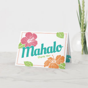 Carte L'île aux couleurs vives Luau Mahalo Merci