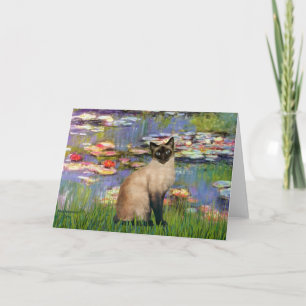 Carte Lilies 2 - Chat siamois Seal Point