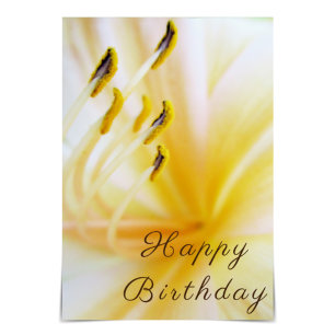 Carte Lily crème "Joyeux anniversaire"
