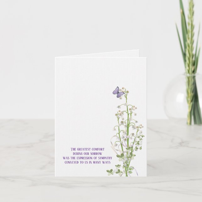 Carte Lily de la Vallée sympathie merci (Devant)
