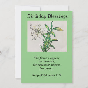 Carte Lily Flower Blessings Anniversaire Citation Solomo