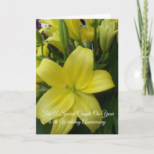 Carte Lily Jaune Personnalisé 65e anniversaire de Mariag