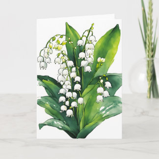 Carte Lily of the Valley - Watercolor flowers