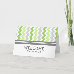 Carte Lime Grey Chevron Employé Bienvenue à l'équipe
