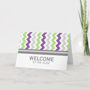Carte Lime Grey Chevron Employé Bienvenue à l'équipe