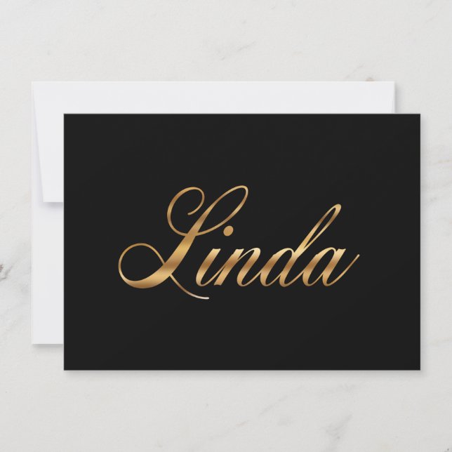 Carte Linda gold Design Lettering (Devant)