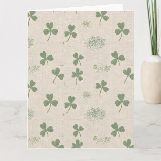Carte Linen côtier irlandais Trèfle Jour de la Saint-Pat