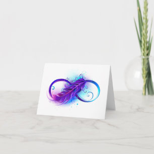 Carte L'infini avec plume violette