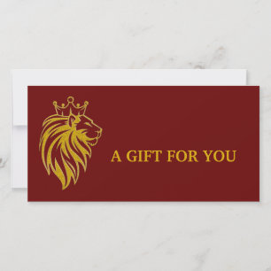 Carte Lion Avec Couronne - Style Or 2