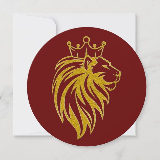 Carte Lion Avec Couronne - Style Or 2 (Devant)
