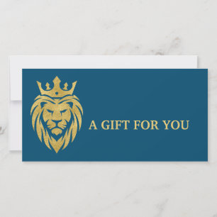 Carte Lion Avec Couronne - Style Or 3
