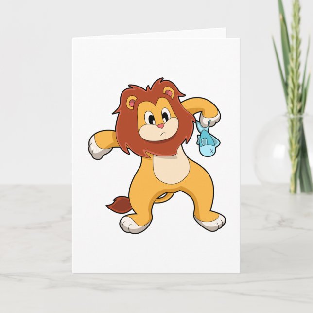 Carte Lion avec Poisson (Devant)