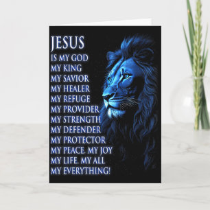 Carte Lion Christian Jesus Est Mon Roi, Dieu, Seigneur,