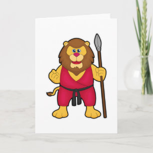Carte Lion comme guerrier avec Spear