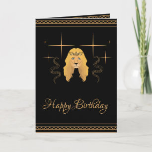 Carte lion d'anniversaire heureux roi noir