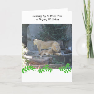 Carte Lion dans le Den Anniversaire Salutation