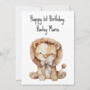 Carte Lion de Jouet farci de premier anniversaire person