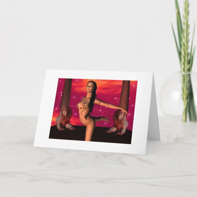 Carte ~ Lion de joyeux anniversaire de zodiaque (Devant)