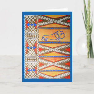 Carte Lion d'inspiration africaine