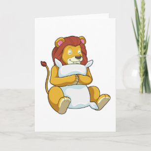 Carte Lion dormant avec Coussin