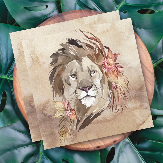 Carte Lion Floral Card (Créateur téléchargé)