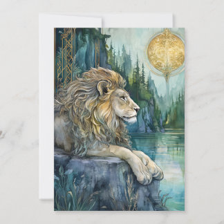 Carte Lion of the Enchanted Realm Fantasy Art Flat Card