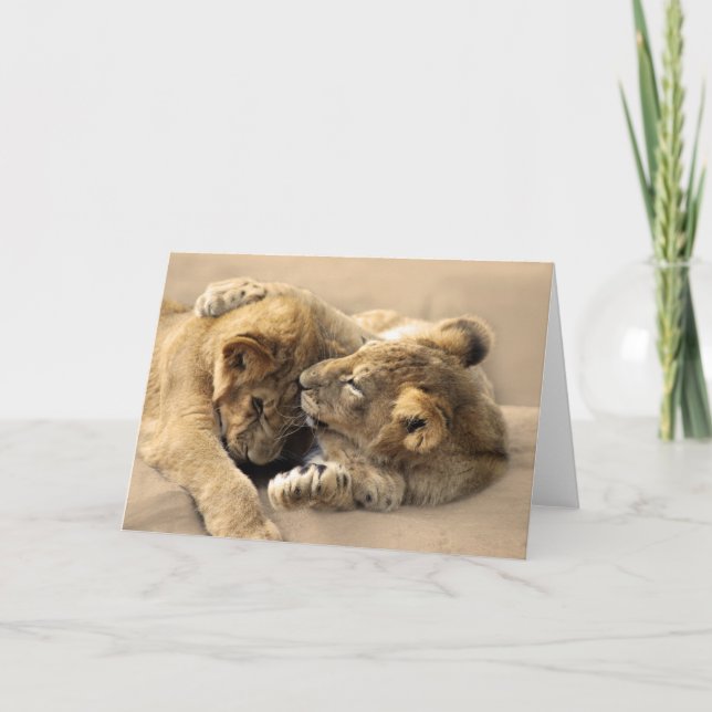 Carte Lion petits meilleurs amis (Devant)