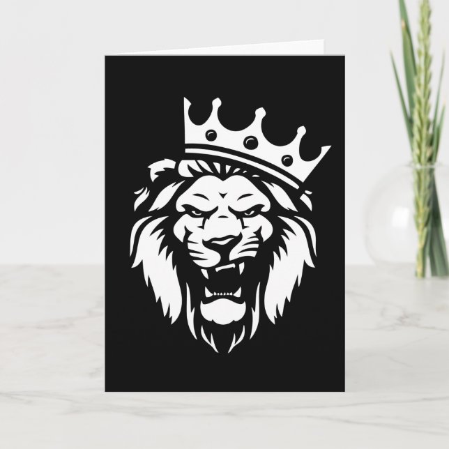 Carte Lion rugissant avec couronne (Devant)