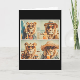 Carte Lions cool avec lunettes de soleil Vacances de drô