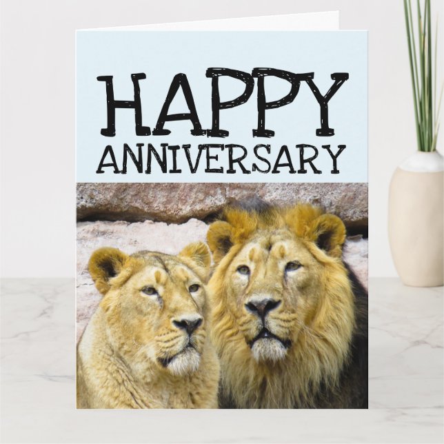 Carte LIONS DU mariage ANNIVERSAIRE POUR LE MARI OU LA F (Devant)