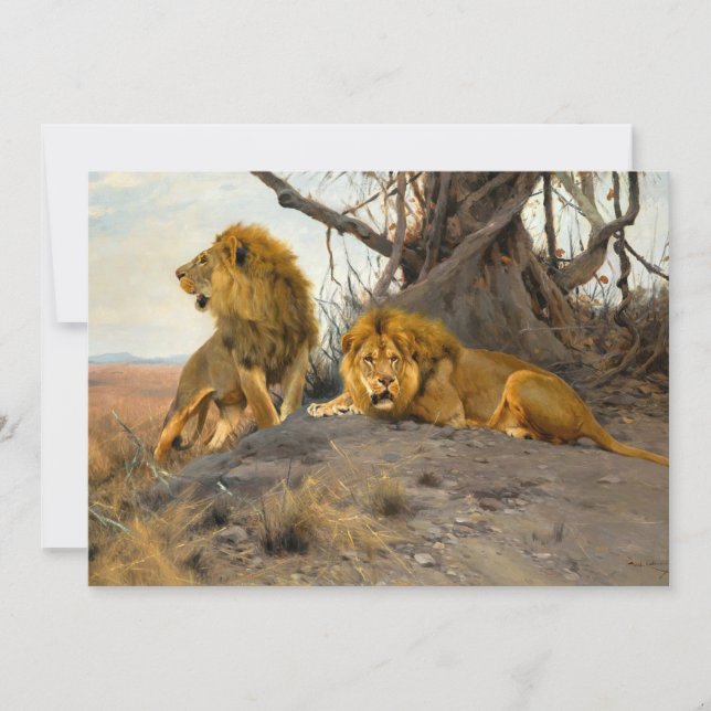 Carte Lions rugissant | Wilhelm Kuhnert (Devant)