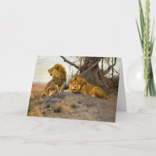 Carte Lions rugissant   Wilhelm Kuhnert