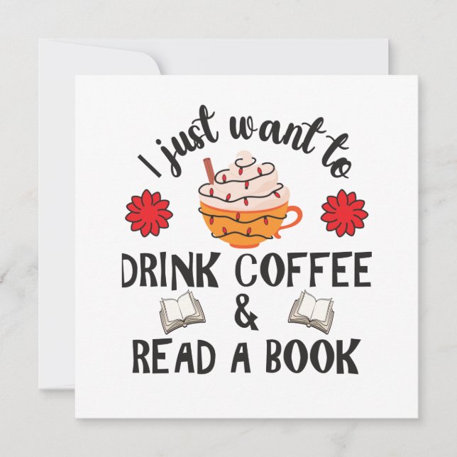 Carte Lire Livre Et Boire Café (Devant)