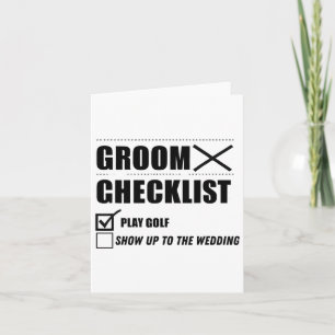 Carte Liste de contrôle de la chambre Golf Mariage - Fun