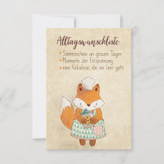 Carte Liste de souhaits quotidiens pour le quotidien