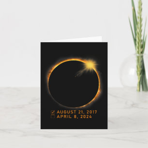 Carte Liste de vérification Total Éclipse Solaire 8 avri