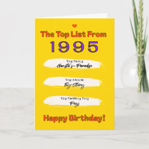 Carte Liste des meilleurs anniversaires de 1995