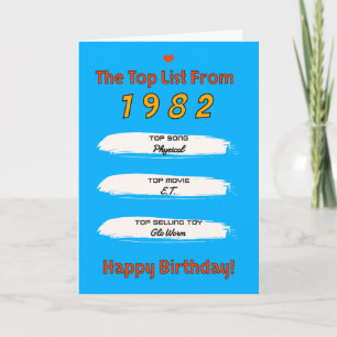 Carte Liste du Top 1982 Anniversaire