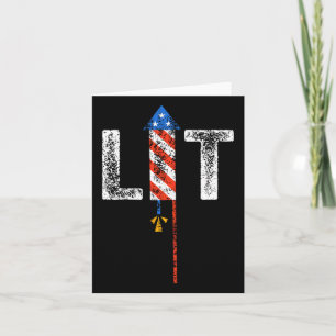 Carte Lit 4 juillet Patriotique American Fireworks Usa F