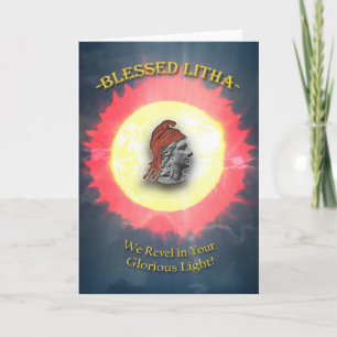 Carte Litha, Solstice d'été, Dieu du Soleil dans les cie