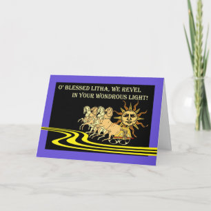 Carte Litha, Solstice d'été, Soleil, Chevaux et Chariot