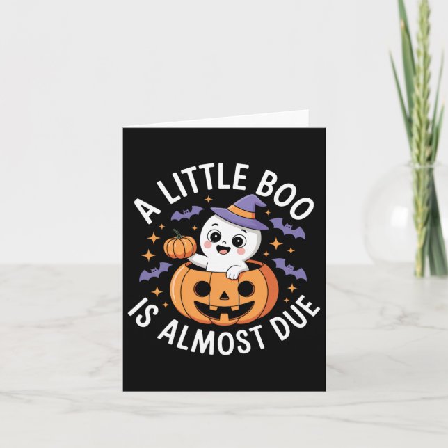 Carte Little Boo Est Presque Dû Mignonne Grossesse Hallo (Devant)